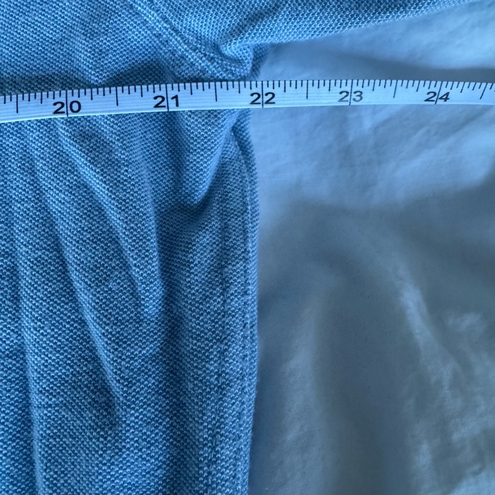 Claiborne Light Blue Pique Knit Button Down Shirt - 100% Cotton - Picture 4 of 7